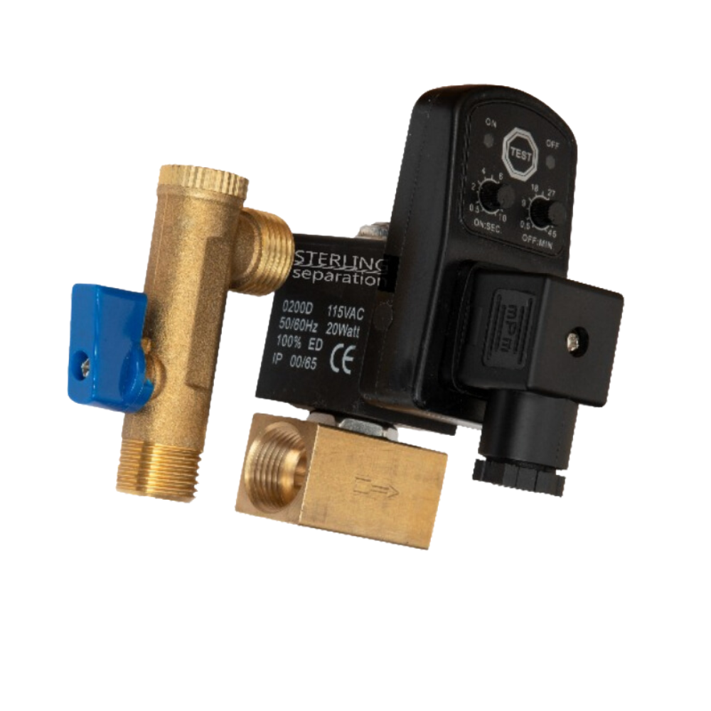 Economy Electronic Timer Controlled Auto Drain without BVS 1/2" BSP 220 Vac. TD15B_220V_1/2BSP_80BAR