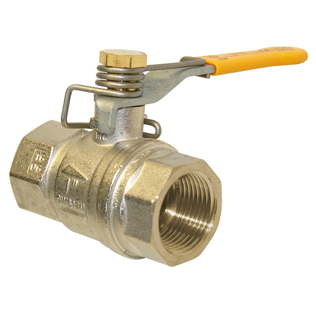 1 1/4" RUB Brass Ball Valve Spring Close Lever. VS2357