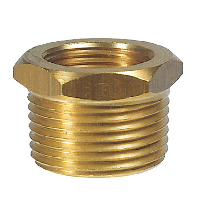 1 1/4" x 3/4" RIV Brass Male x Female Reducing Bush. BF3450