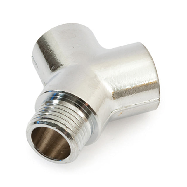 1/2" Brass Y Fitting Screwed Male x Female / Female Chrome Plated VS3600