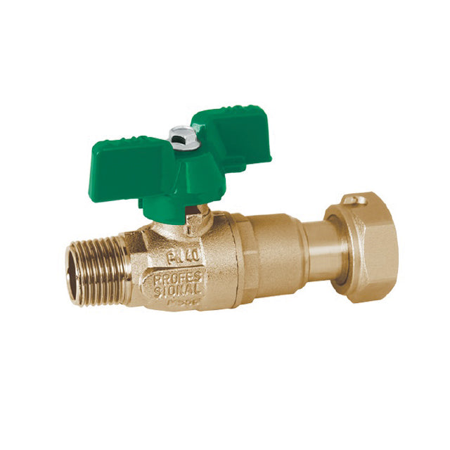 1/2" x 3/4" RIV Brass Water Meter Inlet Valve Telescopic Male x Female WRAS Approved VS 4116