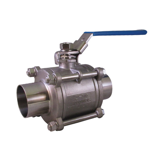 1" Stainless Steel Hygienic Ball Valve Butt Weld Ends   VS 6309