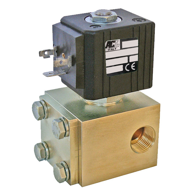 3/8" Brass Solenoid Valve Servo-assisted Normally Closed High Pressure (200 Bar). ACL 123