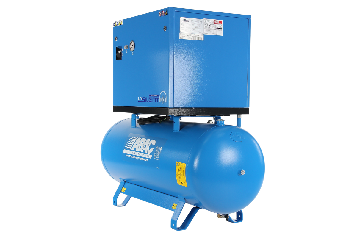 ABAC LN1 B5900 270L Tank Mounted Silenced Air Compressor T5.5 415 Volt 20CFM - 4116026060 - airlinkcompressors.com
