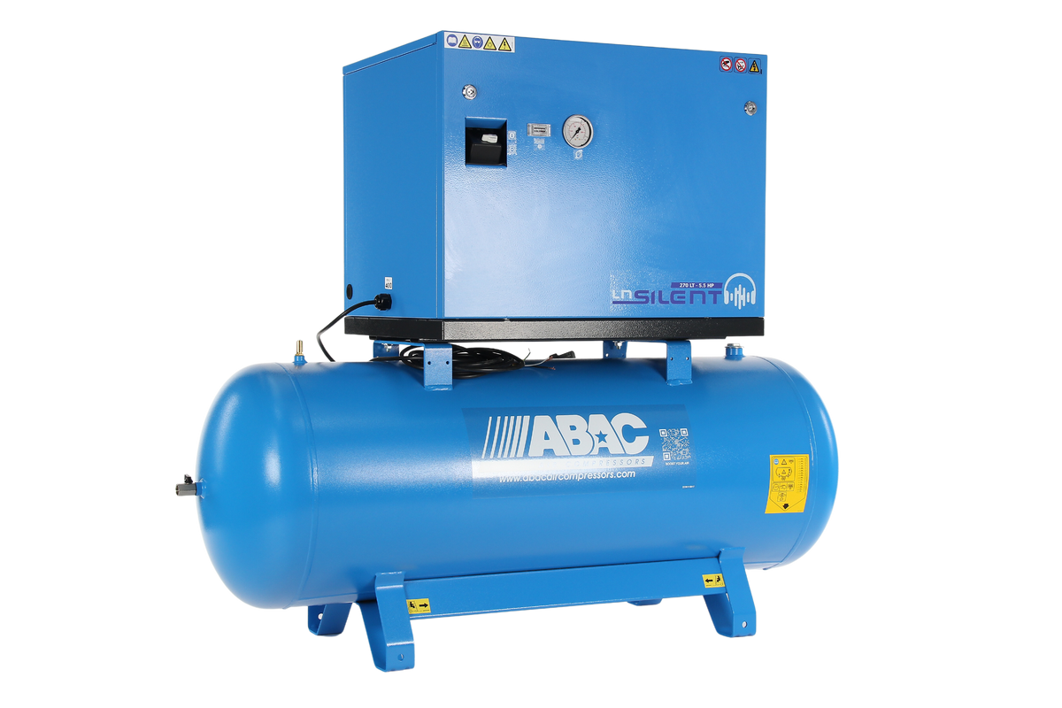 ABAC LN1 B5900 270L Tank Mounted Silenced Air Compressor T5.5 415 Volt 20CFM - 4116026060 - airlinkcompressors.com