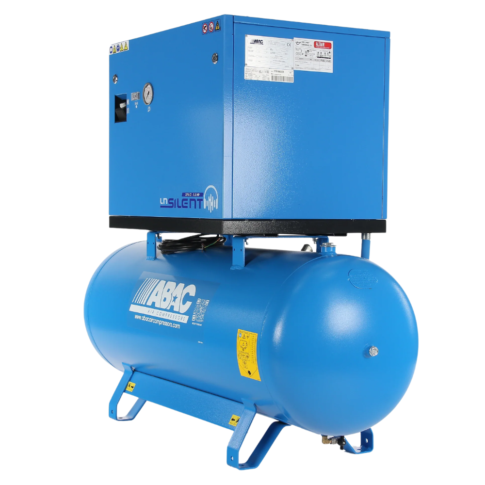 ABAC LN1 B5900 270L Tank Mounted Silenced Air Compressor T5.5 415 Volt 20CFM - 4116026060