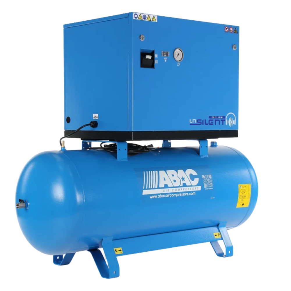 ABAC LN1 B5900 270L Tank Mounted Silenced Air Compressor T5.5 415 Volt 20CFM - 4116026060