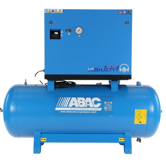 ABAC LN1 B5900 270L Tank Mounted Silenced Air Compressor T5.5 415 Volt 20CFM - 4116026060