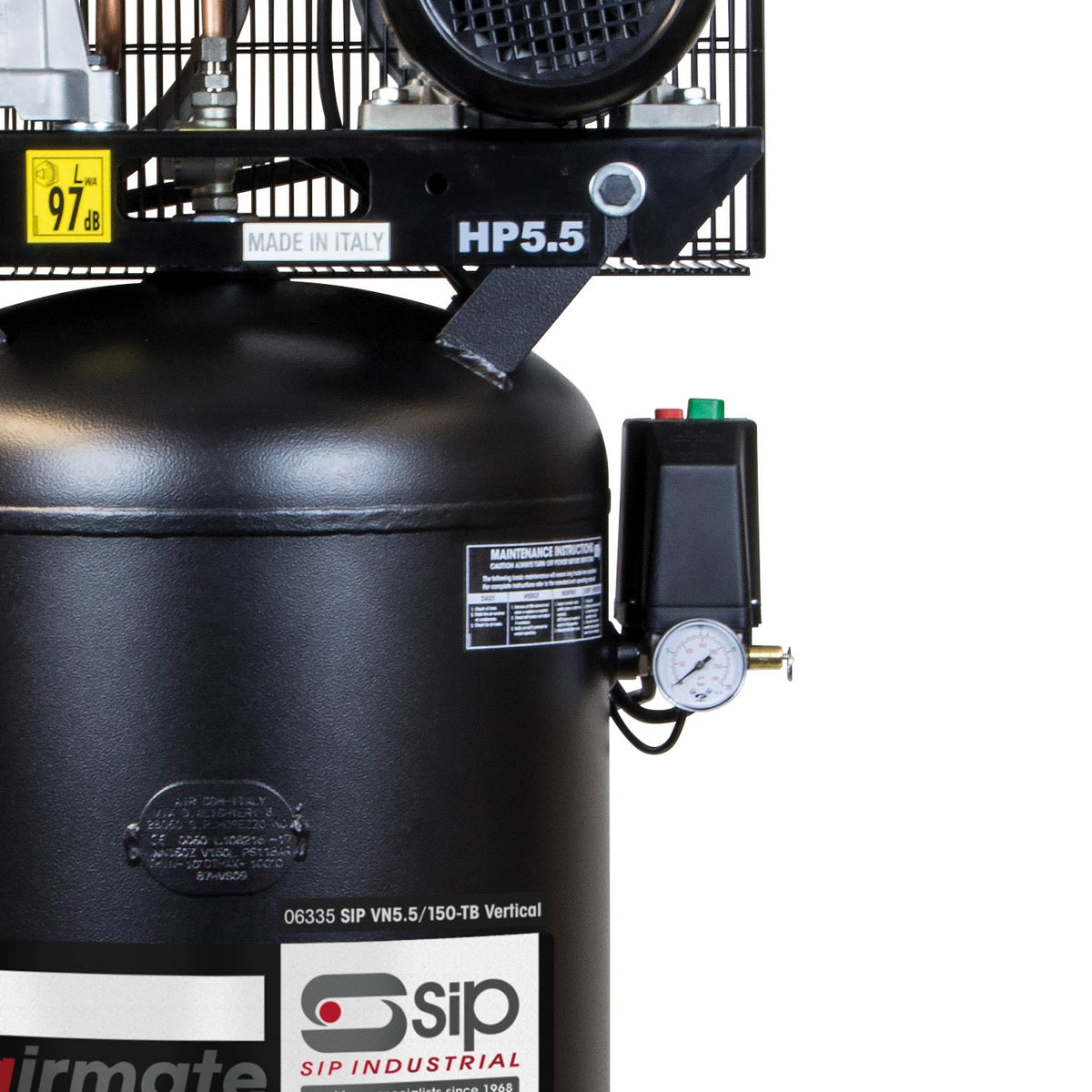 SIP VN5.5/150-TB Vertical Belt Drive Compressor - 06335