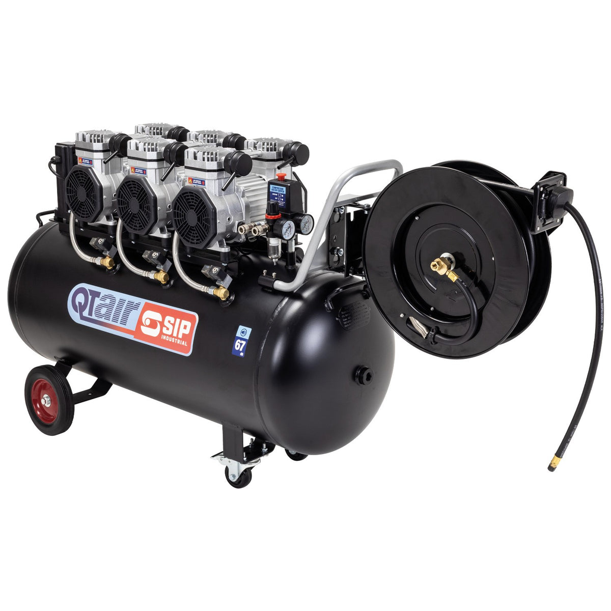 SIP QT AIR DD 4.5hp 200ltr Compressor & Hose Reel - 05498AHR15