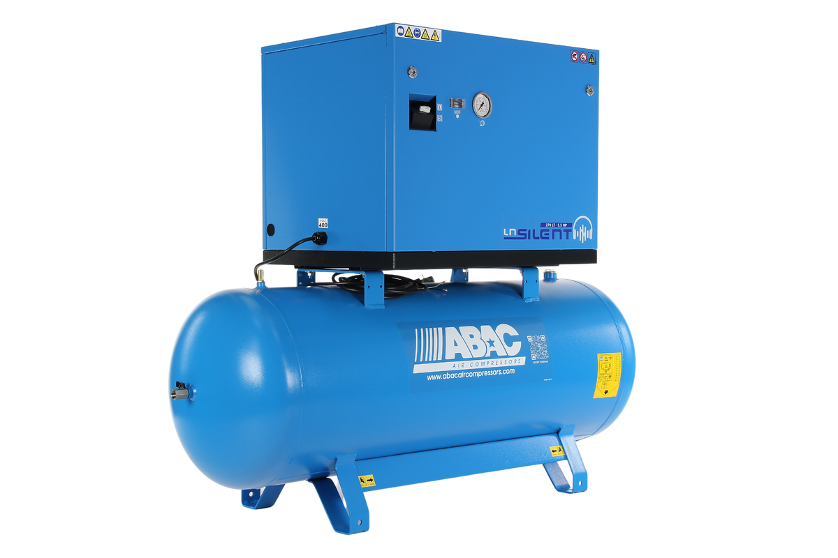 ABAC LN1 B5900 270L Tank Mounted Silenced Air Compressor T5.5 415 Volt 20CFM - 4116026060 - airlinkcompressors.com
