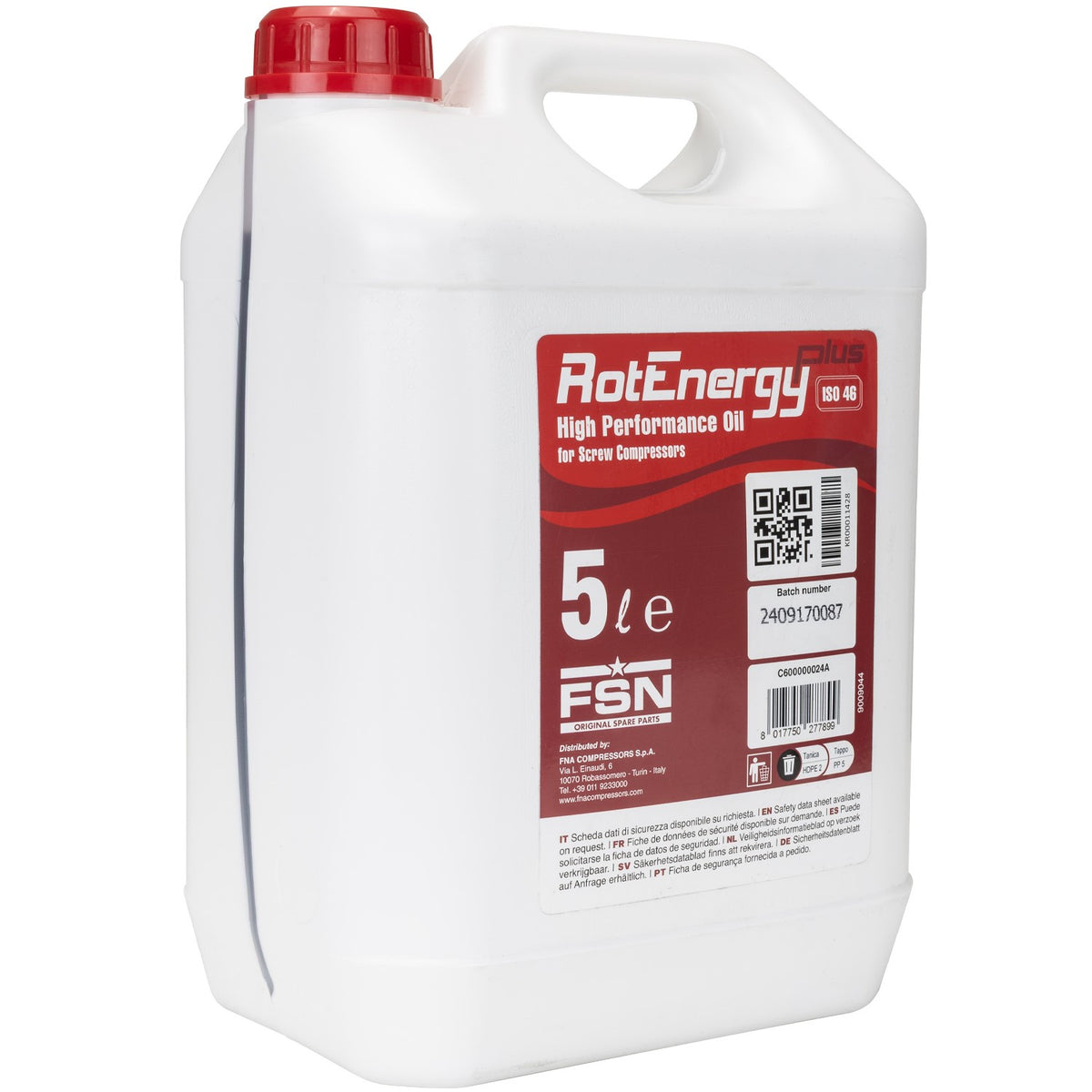 SIP 5L ISO 46 Semi Synthetic Screw Compressor Oil - 02318