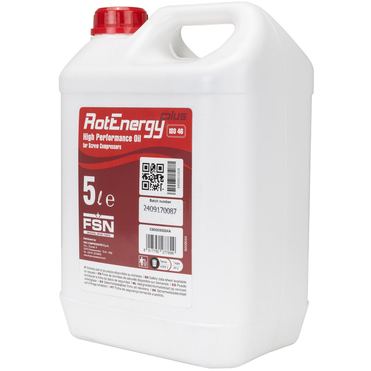 SIP 5L ISO 46 Semi Synthetic Screw Compressor Oil - 02318