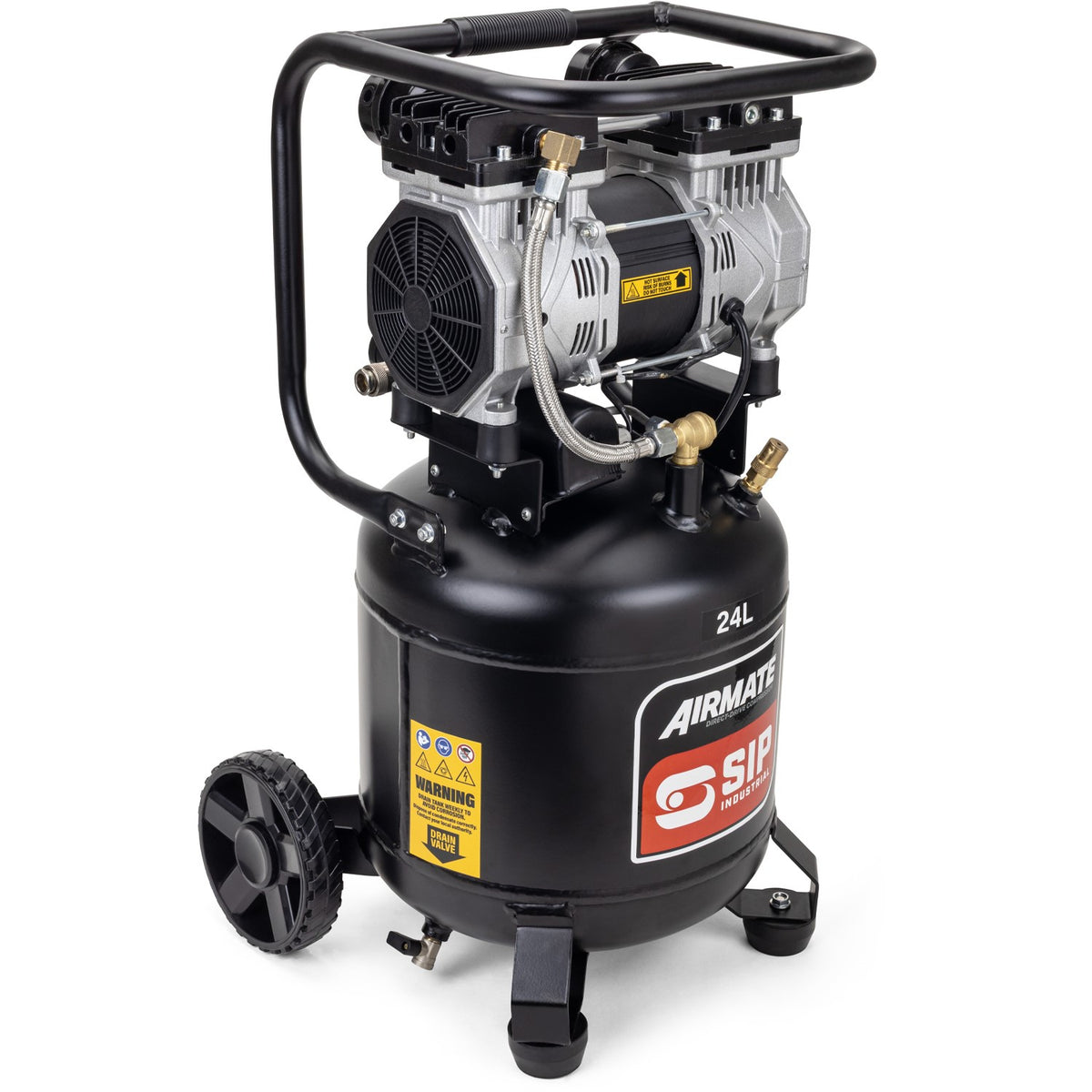 SIP AIRMATE® 24L 2hp Low Noise Vertical Compressor - 05482