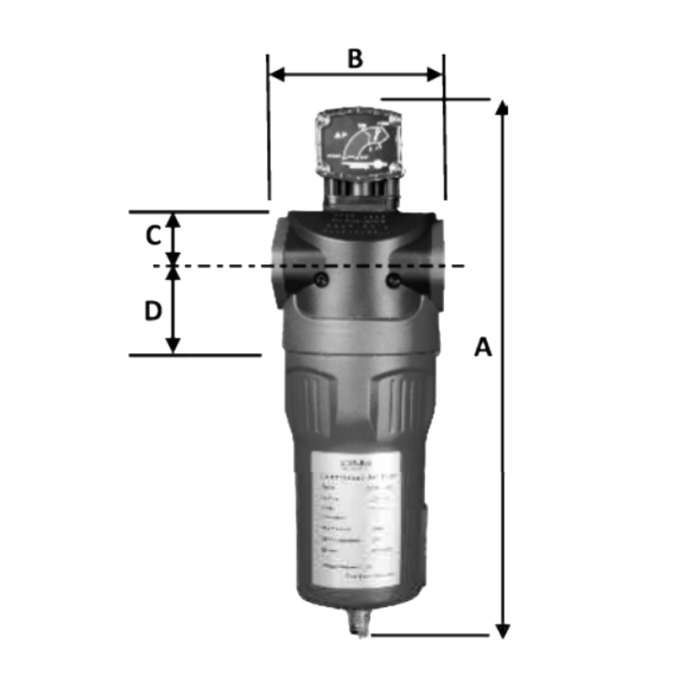 Economy Filter 1/2" Pre-Filter for Compressed Air Filtration 45cfm  PCSH45R