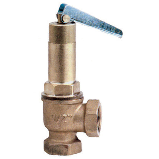 1/2" FP Brass Bronze Spring Safety Relief Valve – PTFE Seat – with Test Lever.- 7 -12 Pressure Range (bar)  VS1017L