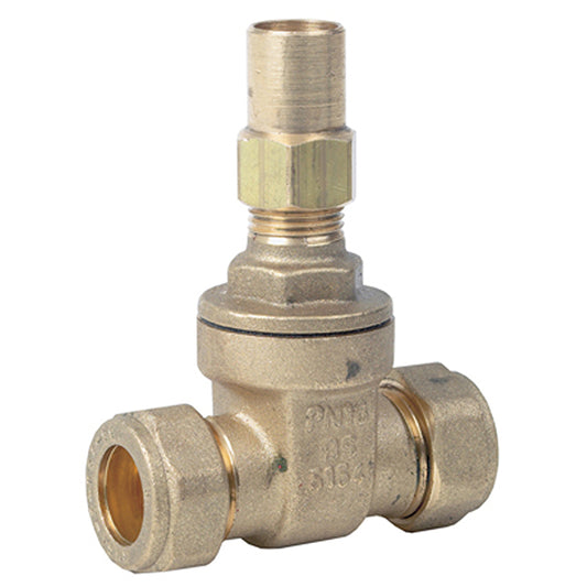 28mm Brass Compression Ends Lockshield Gate Valve - LV2458