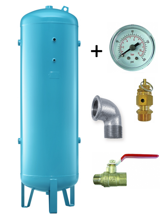 Painted 3000Ltr 16 Bar Vertical Compressed Air Receiver Tank & Fittings - 4101000969 - airlinkcompressors.com