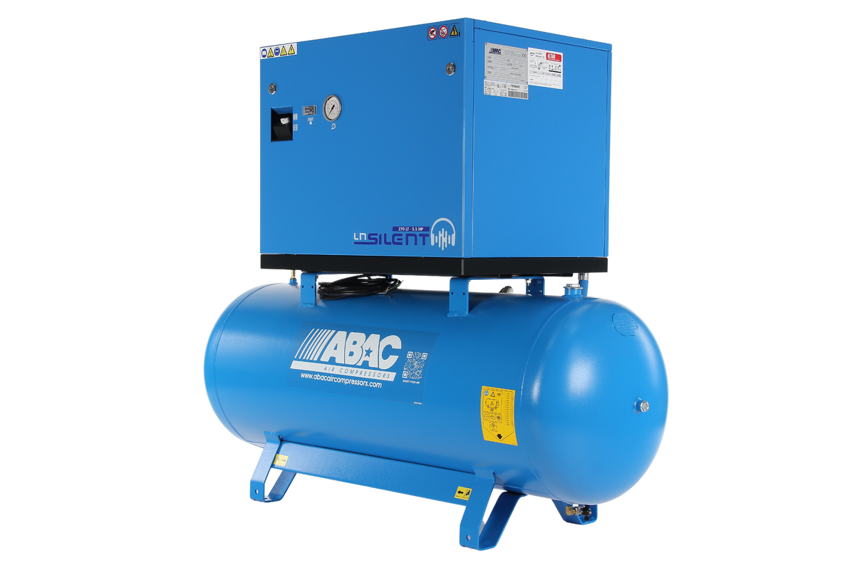 ABAC LN1 B5900 270L Tank Mounted Silenced Air Compressor T5.5 415 Volt 20CFM - 4116026060 - airlinkcompressors.com