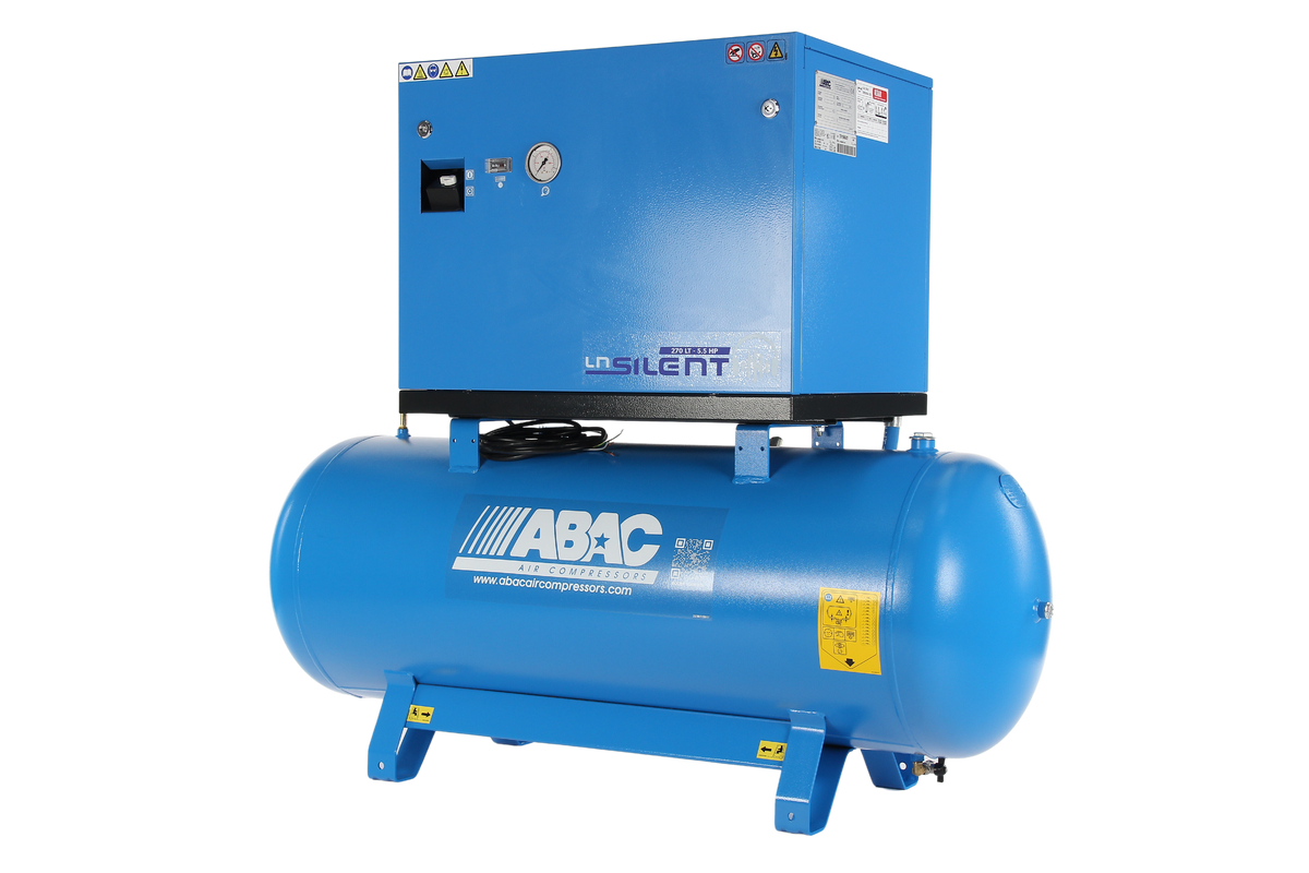ABAC LN1 B5900 270L Tank Mounted Silenced Air Compressor T5.5 415 Volt 20CFM - 4116026060 - airlinkcompressors.com
