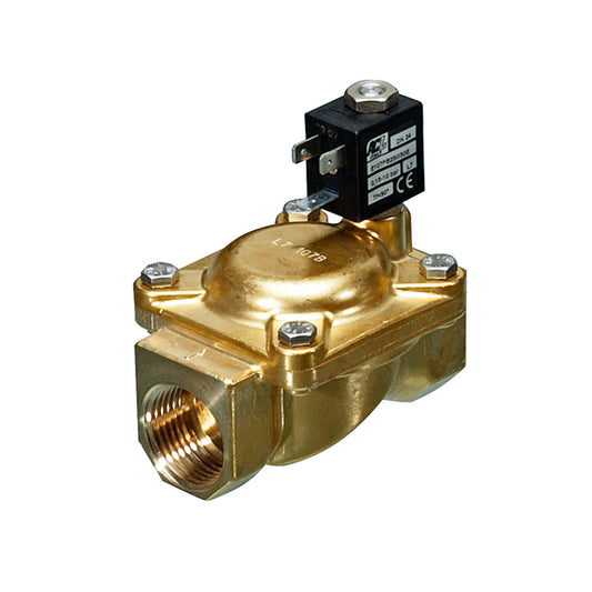 1 1/4" ACL Brass Solenoid Valve Servo-assisted Normally Open. ACL 207