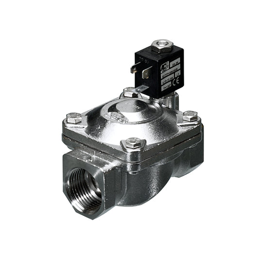 1/2" ACL Stainless Steel Solenoid Valve Servo-assisted Normally Open. ACL 277