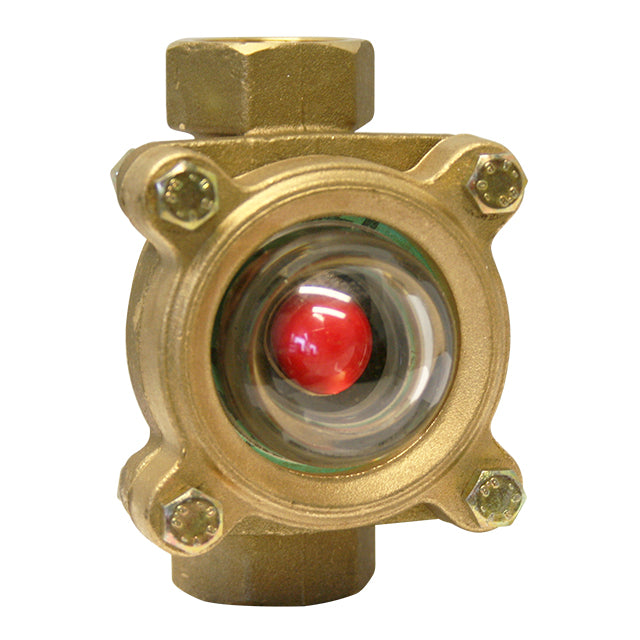 1/2" FP Bronze Flow Indicator Sight Glass Polycarbonate Dome Moplen Ball  VS1302