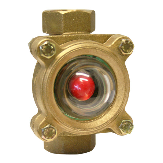 3/4" FP Bronze Flow Indicator Sight Glass Polycarbonate Dome Moplen Ball  VS1302