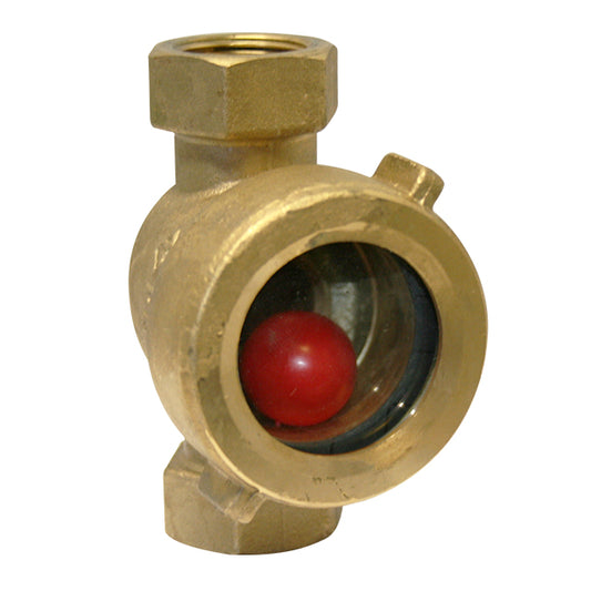 1/2" FP Bronze Flow Indicator Sight Glass Hardened Glass Single Window Moplen Ball  VS1304