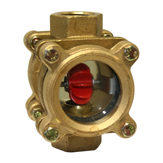 1 1 2 bronze flow indicator with rotor tempered glass window lv1316