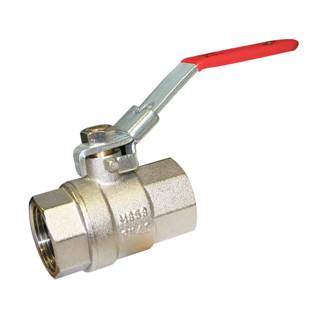 1 4 brass ball valve with locking red lever bspt a range lv2318a
