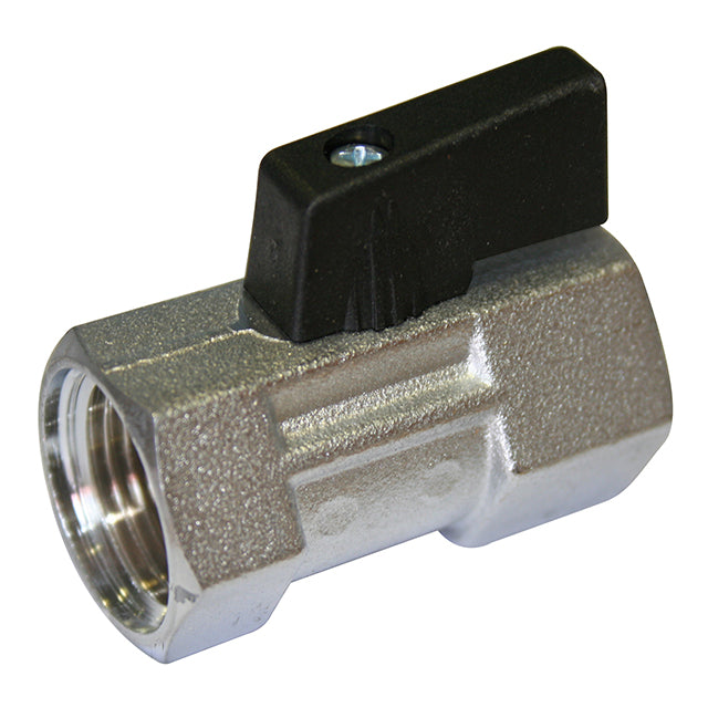 1/4" Eurotermo Brass Mini Ball Valve - Female x Female - Sandblasted Finish - VS4000