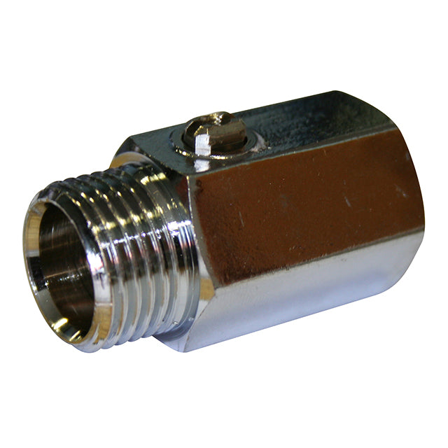 1/4" Eurotermo Brass Mini Ball Valve Male x Female Chromed Finish Screwdriver Operated WRAS Approved  VS4005