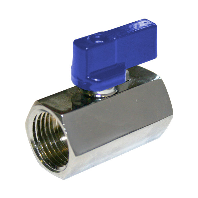 3/8" Brass Mini Ball Valve Female x Female BSPP Blue Short Handle  VS4016