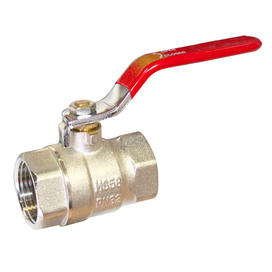 1/4" Brass Ball Valve - Screwed BSPP with Red Lever - A Range - VS4100A