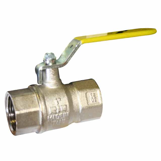 3/4" RIV Brass Ball Valve BSI Gas Approved Yellow Lever Rated from PN40 to PN16. VS4181