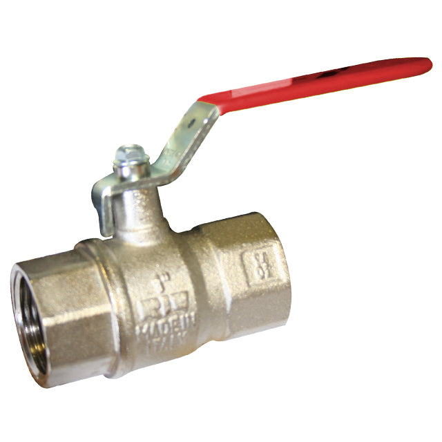 1 1 2 brass ball valve bsi gas approved red lever lv4190