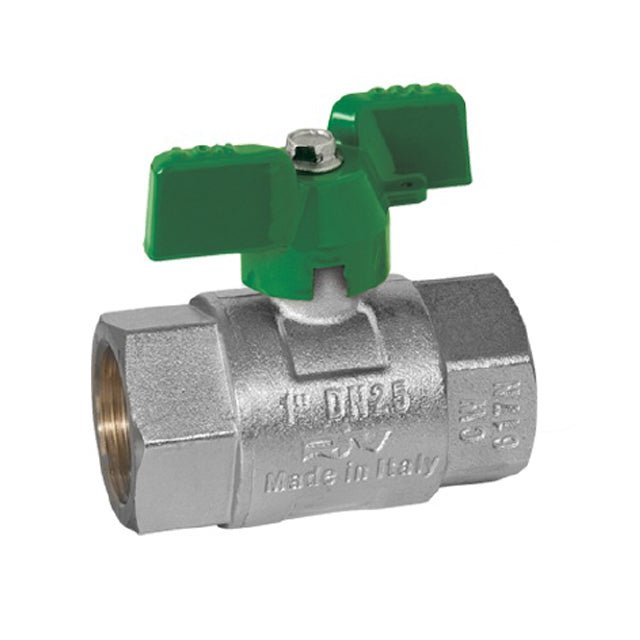 1 brass ball valve heavy pattern butterfly handle operated lv 4224
