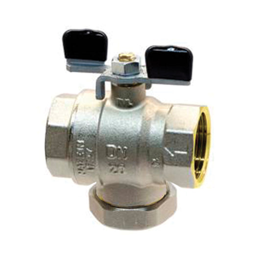 1" Brass Filter Ball Valve – Tee Handle – WRAS Approved. VS 4434