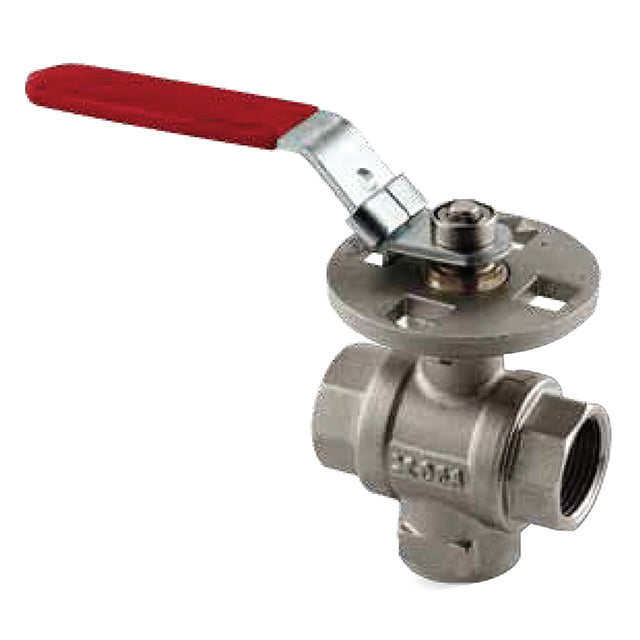 1.1/2" Brass Ball Valve - 3 Way L Port - 360° Operation - Lockable - VS5321L