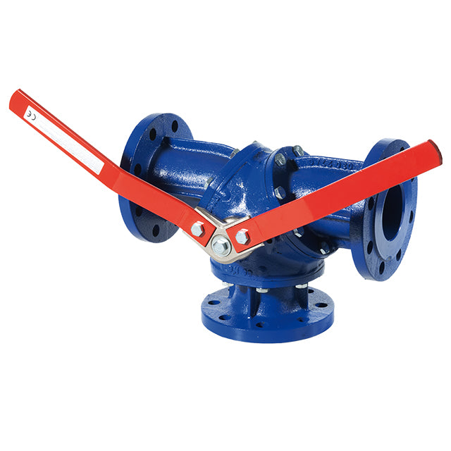 2 1/2" Brandoni Cast Iron 3 Way Diverter Ball Valve - T Port - Flanged PN16 - VS5565