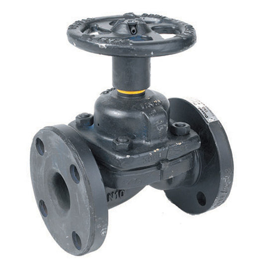 2 weir type diaphragm valve unlined flanged pn16 lv5861