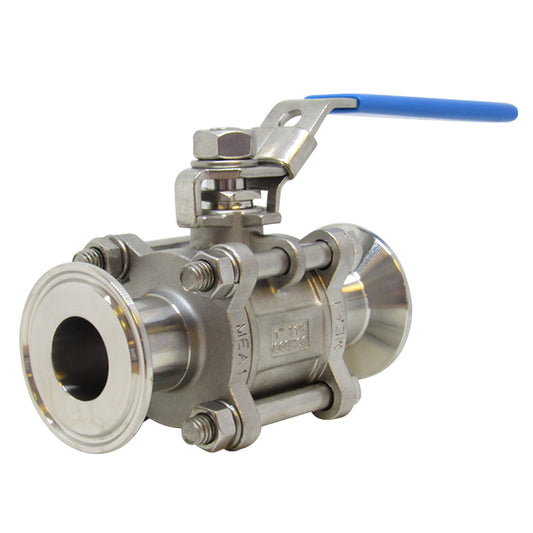 1" Stainless Steel Hygienic Ball Valve - Clamp Ends - VS 6308