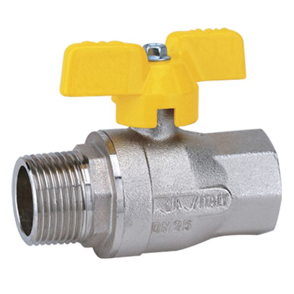 3/4" RIV Brass Ball Valve BSI Gas Approved Male x Female Yellow Butterfly Handle  VS7224