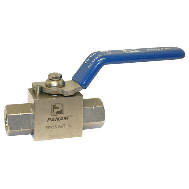 1/2" Panam Stainless Steel Ball Valve - Screwed BSPT - Steel Lever Operated - VS8734