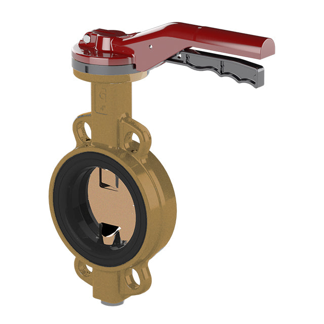 3" Wafer Pattern Aluminium Bronze Butterfly Valve NBR Liner Aluminium Bronze Disc. VS9525
