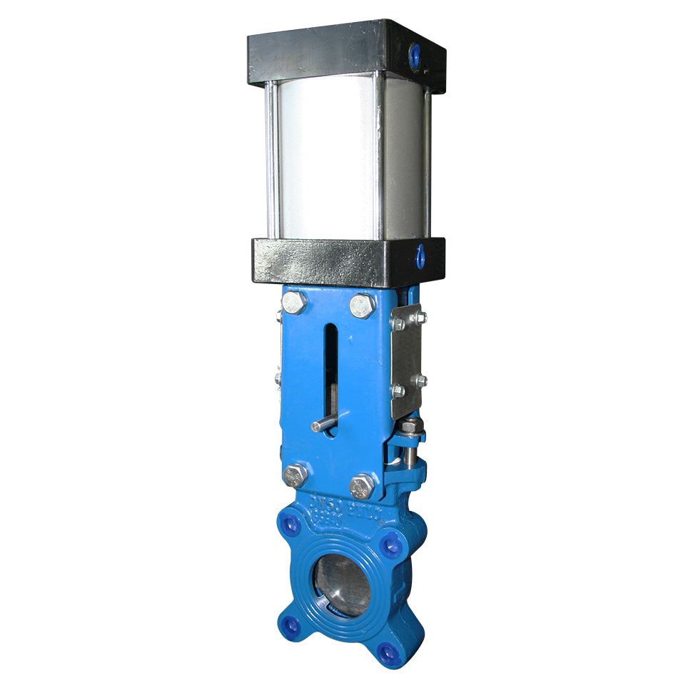 2 1/2" Cast Iron Knife Gate Valve Unidirectional Double Acting Actuator Lugged PN10. VS9995