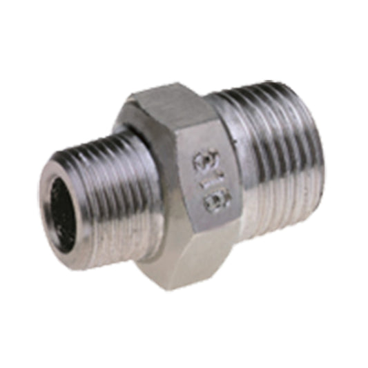 1/4" x 1/8" Stainless Steel Reducing Hex Nipple - SS245