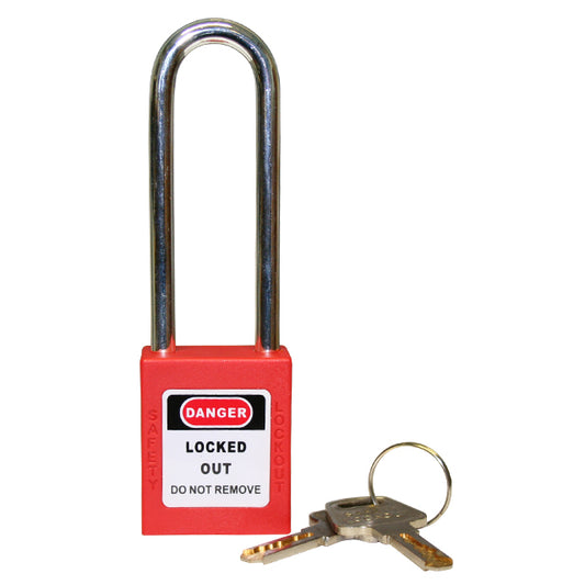 yellow padlock long steel shackle