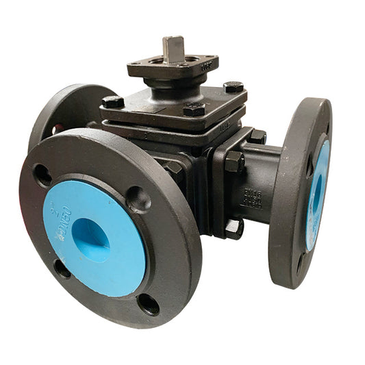 3" Carbon Steel 3 Way Ball Valve – Electrically Actuated – VS 8461 EL